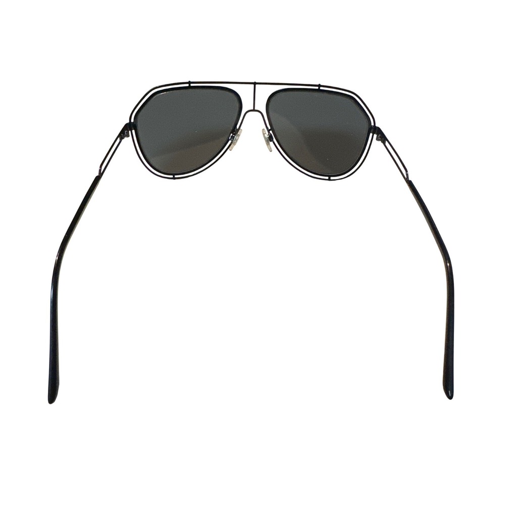 Dolce & Gabbana Black Aviator Sunglasses Cage Double Bridge DG Metal Frame - Picture 4 of 4
